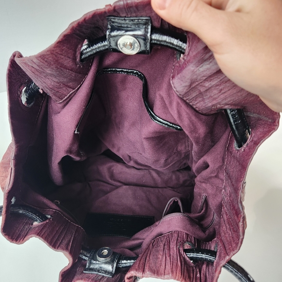 Nordstrom Genuine Leather Burgundy Women's Shoulder Hand Bag Purse - Picture 4 of 7